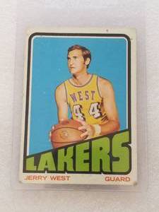 lot 18 image: Topps - 1972 Jerry West - basketball card - Authenticity Unkown