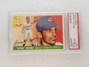 lot 145 image: Topps - 1955 Spook Jacobs - baseball card - Authenticity Unkown