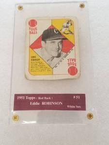 lot 144 image: Topps - 1951 Eddie Robinson - baseball card - Authenticity Unkown