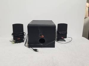 lot 87 image: Klipsch media speakers - sub and 2 satellite