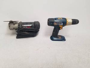 lot 135 image: Rotozip spiral saw and ryobi drill with no battery
