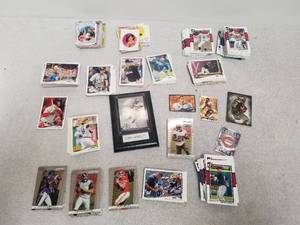 lot 196 image: Selection of varies baseball, football, basketball, and Disney cards -