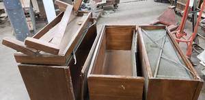 lot 47 image: Wooden 3 Piece Barrister Bookcase - Missing Glass