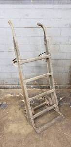 lot 51 image: Vintage Industrial Dolly with Cast Iron Wheels