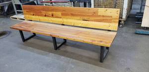 lot 81 image: 96 Wood and Steel Bench