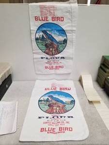 lot 190 image: Bluebird flour bags