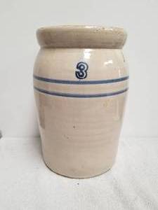 lot 97 image: Vintage 3-gallon stone crock ware