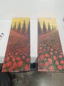 lot 107 image: Wall art -  11 by 30 inches each
