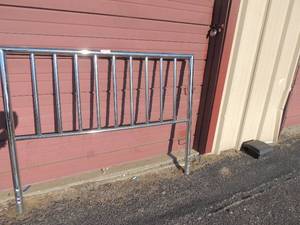 lot 74 image: Chrome full, double, queen  headboard