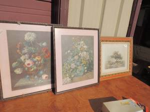 lot 107 image: Art-  2 floral prints,   1 Tranquility by Winburg