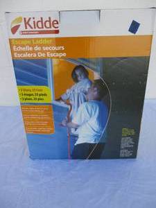 lot 11 image: Kidde Fire Escape 3-Story Ladder, 25-Foot Anti-Slip Rungs, Rope Ladder-UNUSED