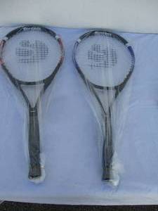 lot 18 image: NEW-Pair Of His And Hers 27-SENSTON-ARMOR Professional Tennis Racquets With Carring Cases