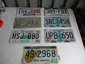 lot 59 image: LOT Of 7-Collectors Automotive License Plates