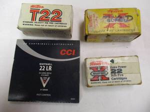 lot 95 image: 4-Different Boxes of 22-Rim Fire Cartridges, ...See Description Below