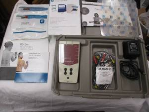 lot 96 image: RS Medical Portable Model RS-2m Muscle Stimulator With Extras, Powers On.