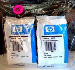 lot 48 image: NEW LOT OF 2 - HP 98 Black Ink Cartridge C9364W