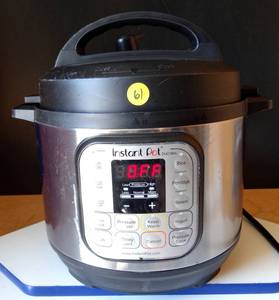 lot 61 image: Instant Pot Duo Mini 7-in-1 3qt Electric Pressure Cooker - Silver POWER TESTEDGOOD