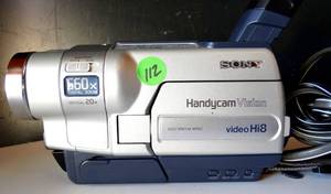 lot 112 image: Sony Video8 Handycam CCD-TRV118 Camcorder Video Recorder Transfer Play Hi8 - POWER TESTEDGOOD $$$