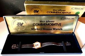 lot 131 image: VINTAGE Bradley Time Piece Limited Edition Mickey Mouse 50th Anniversary Wrist Watch