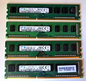 lot 162 image: Samsung 4GB DDR3 1Rx8 PC3-12800U-11-12-A1 M378B5173QH0-CK0 Desktop Memory (X4  16GB TOTAL)
