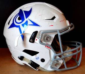 lot 303 image: FULL SIZE RIDDELL FOOTBALL HELMET - JOSHUA OWLS