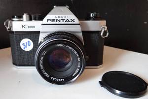 lot 310 image: Pentax K1000 35mm SLR Film Camera with 50mm Manual Focus Lens $$$