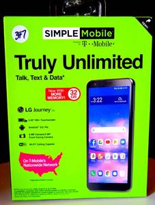 lot 347 image: NEWSEALED Simple Mobile LG Journey 4G LTE Prepaid Smartphone 32GB Black $$