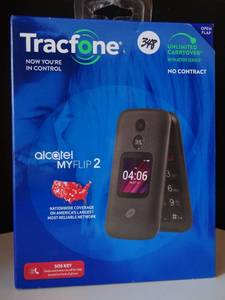 lot 348 image: NEWSEALED TracFone Alcatel My Flip 2 4G Prepaid Flip Phone