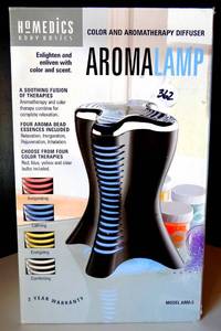 lot 362 image: Homedics Color & Aromatherapy Diffuser Aroma Lamp - Change Colors & Scents to Mood - LIKE NEW IN BOX