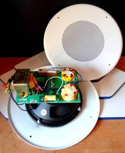 lot 370 image: PAIR - EASTERN ACOUSTIC WORKS CEILING MOUNT SPEAKERS - NEVER USED - 13  EXTERNAL FACEPLATE $$$