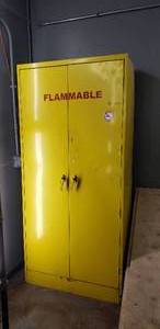 lot 33 image: Yellow Metal Cabinet