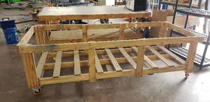 lot 108 image: Wood Rolling Work Station, No Top - 99 x 43