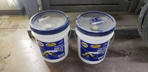 lot 181 image: Lot of 2 5 Gallon Buckets of AW-32 Hydraulic Oil - 1 is Full and 1 is 25% Full