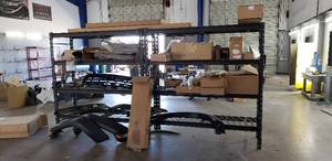 lot 175 image: Lot of 2 Metal Shelves - 72L x 24W x 72H - Contents NOT Included