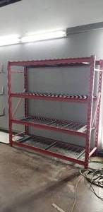 lot 205 image: Red Metal Shelf - 78L x 24W x 78H