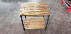 lot 303 image: Wood and Metal End Table