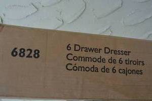 lot 18 image: 6 Drawer Dresser Little Seeds Made by Ameriwood Home division of Dorel Home Furnishings still in Box, see pictures for dimensions