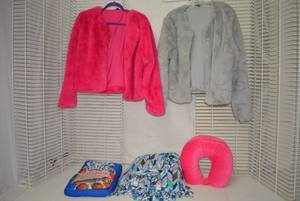 lot 292 image: Wild Fable Kids Furry Jackets, Pillows and Throw Blanket