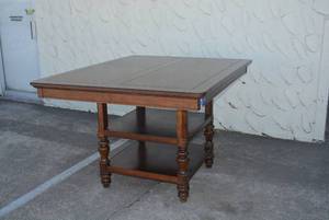 lot 1 image: Dining Table with Butterfly Leaf, 5 Ft. Square when 12 Leaf is Up (Matches Lot 7)