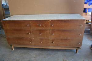 lot 9 image: Vintage Dresser with Laminate Top by Mengel Furniture
