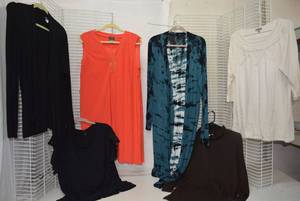 lot 256 image: Womens Clothes  Size XL - Orange Dress, Long Tie-dyed Cardigan and More