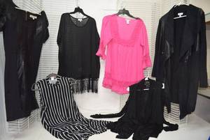 lot 277 image: Womens Clothes  Size L - Steve Madden Leather Top, D&Co. Black Jacket and More