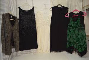 lot 281 image: Womens Clothes  Size 2X - Glittery Cardigan, Black Beaded Top and More