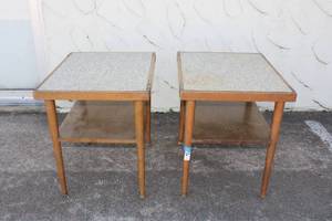 lot 10 image: Mid-Century Laminate Top Side Tables - 2 Total