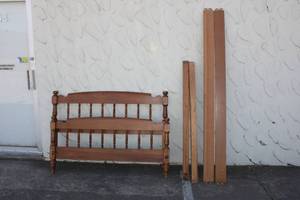 lot 17 image: Full Size Bed Frame by Tell City (tag says Andover finish)