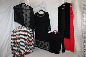lot 201 image: Womens Clothes Size Small Dresses and Cardigans, see pictures