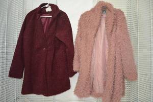 lot 298 image: Womens Clothes Furry Pink Coat Wild Fable and Red A.new day Size XL