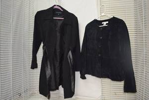 lot 301 image: Womens Clothes Leather Jacket size 12 and Anne Klein Coat size L