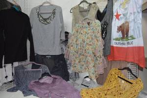 lot 313 image: Womens Clothes size XL - Tops, Black white and Grey mostly and California Republic still with tags