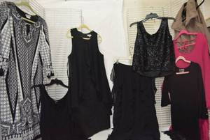 lot 316 image: Womens Clothes size 12-14 Dresses and skirt, Sequin top, Calvin Klein brown Vest